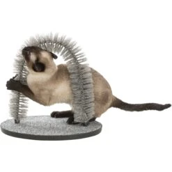 TRIXIE Self Grooming Arch & Cat Massager, Gray -Pawfect Care 333752 PT4. AC SS1800 V1634084798
