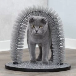 TRIXIE Self Grooming Arch & Cat Massager, Gray -Pawfect Care 333752 PT7. AC SS1800 V1634078175