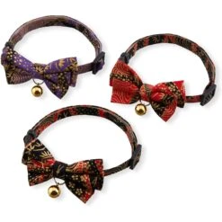 Necoichi Gilded Gold Bow Tie Breakaway Cat Collar -Pawfect Care 335341 PT7. AC SS1800 V1643668339