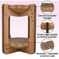 Necoichi Cozy Cat Scratcher Tower Toy -Pawfect Care 336322 PT2. AC SS1800 V1674730081