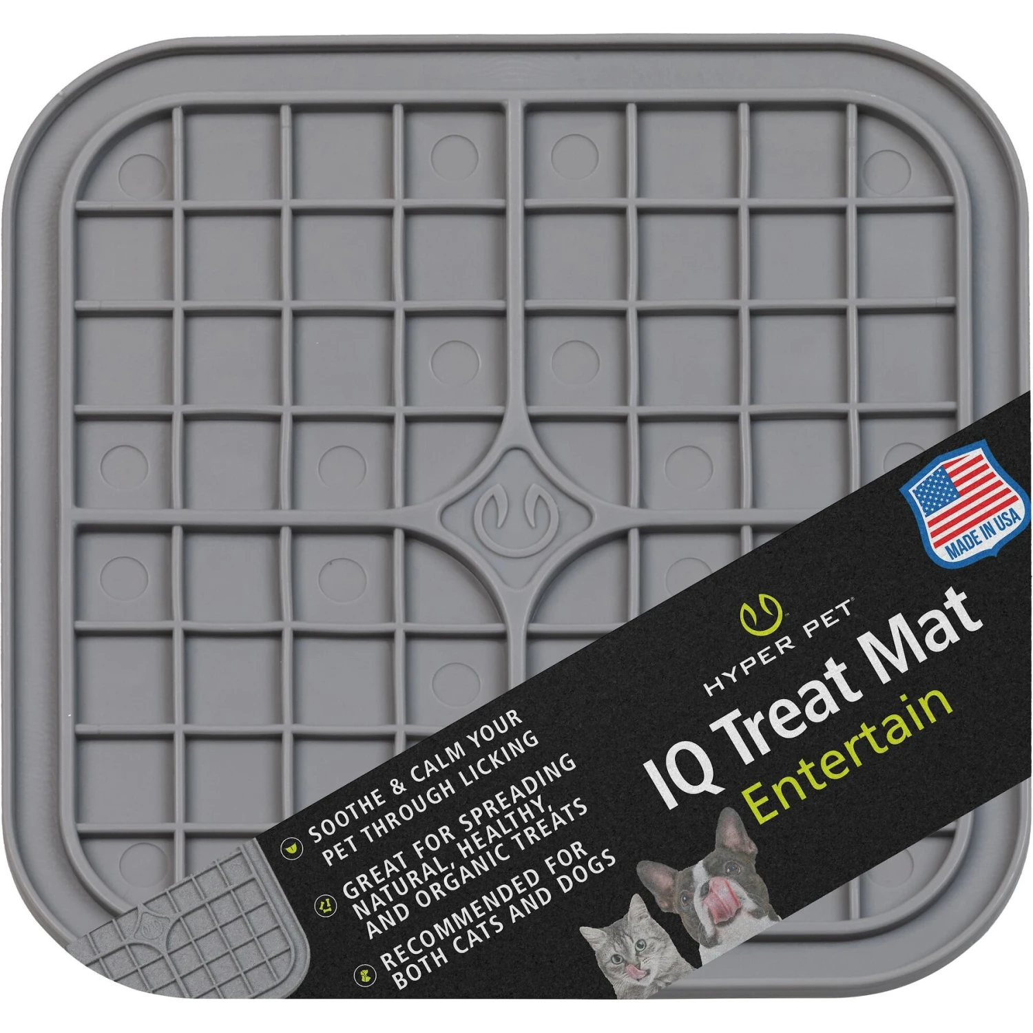 Hyper Pet IQ Enterain Dog & Cat Lick Mat, Gray 3 Hyper Pet IQ Enterain Dog & Cat Lick Mat, Gray