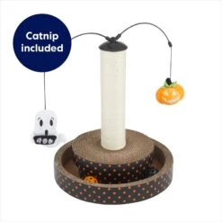 Frisco Halloween Pumpkin And Ghost Interactive Scratcher Cat Toy With Catnip -Pawfect Care 344074 PT2. AC SS1800 V1657657033