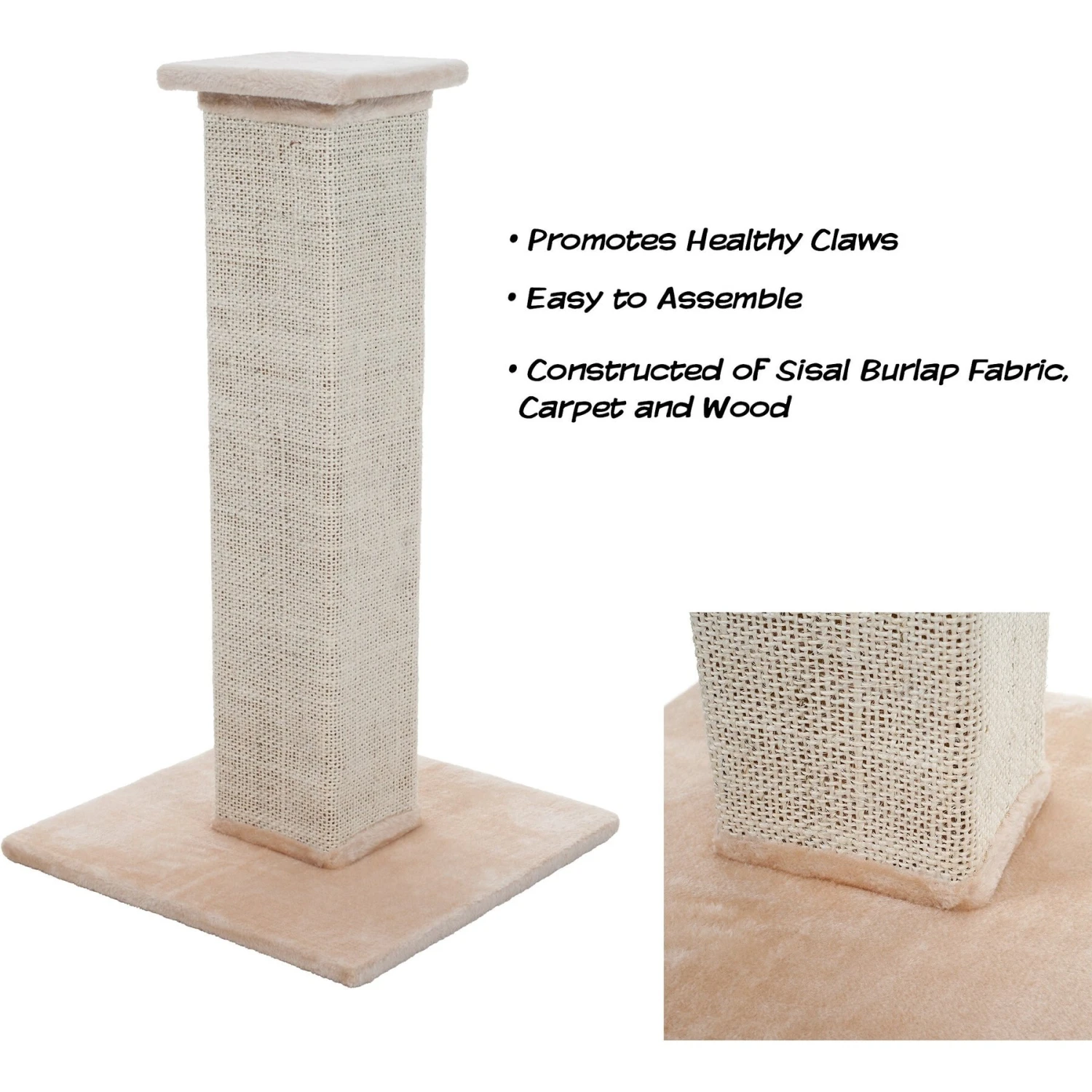 Pet Adobe 10.8-in Sisal & Burlap Cat Scratching Post 5 Pet Adobe 10.8-in Sisal & Burlap Cat Scratching Post - Image 3