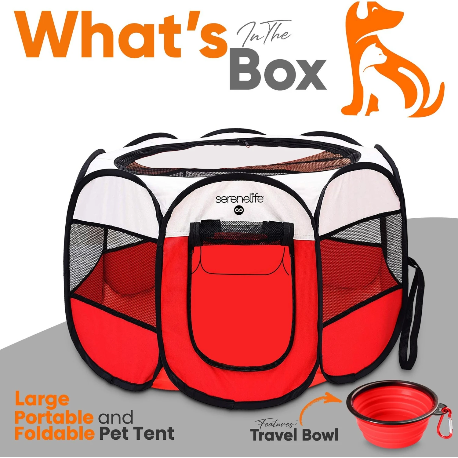 SereneLife Portable Foldable Dog & Cat Tent 9 SereneLife Portable Foldable Dog & Cat Tent - Image 7