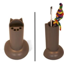 Feline Ruff Cat Teaser Wand Holder Storage Organizer, Gray -Pawfect Care 354378 PT5. AC SS1800 V1641510149