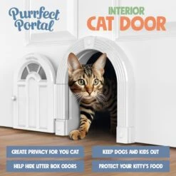 Purrfect Portal Meow Manor Interior Cat Door -Pawfect Care 355126 PT2. AC SS1800 V1642465292