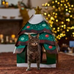 Frisco Holiday Christmas Tree Cardboard Cat House -Pawfect Care 360879 PT4. AC SS1800 V1695648149