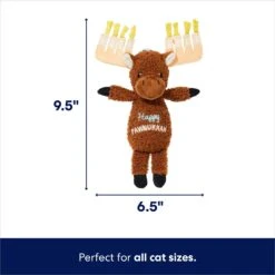 Frisco Hanukkah "Happy Pawnukkah" Moose Plush Kicker Cat Toy With Catnip -Pawfect Care 360909 PT1. AC SS1800 V1695044327