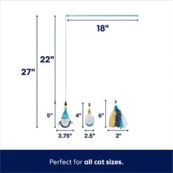 Frisco Hanukkah Interchangeable Teaser Wand Cat Toy With Catnip -Pawfect Care 360911 PT1. AC SS1800 V1695045650