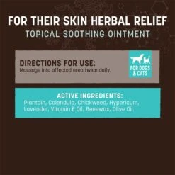Earth Animal Natural Remedies Herbal Skin Relief Balm Soothing Nose, Paw & Skin Ointment For Dogs & Cats -Pawfect Care 361339 PT4. AC SS1800 V1646876227