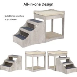 Unipaws Decorative Bunk Cat Bed With Ladder, Weathered Grey 15 Unipaws Decorative Bunk Cat Bed With Ladder, Weathered Grey -Pawfect Care 361894 PT6. AC SS1800 V1675693830