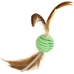 Petlinks Rowdy Roller Dental Chew Ball Cat Toy, Green, Small -Pawfect Care 362918 PT2. AC SS1800 V1642639002