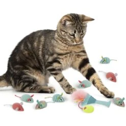 SmartyKat Tropical Time Catnip Cat Toy Variety Pack, Skitter Mice & Catnip Martini, Pink, Small, 9 Count -Pawfect Care 362936 PT2. AC SS1800 V1694027438