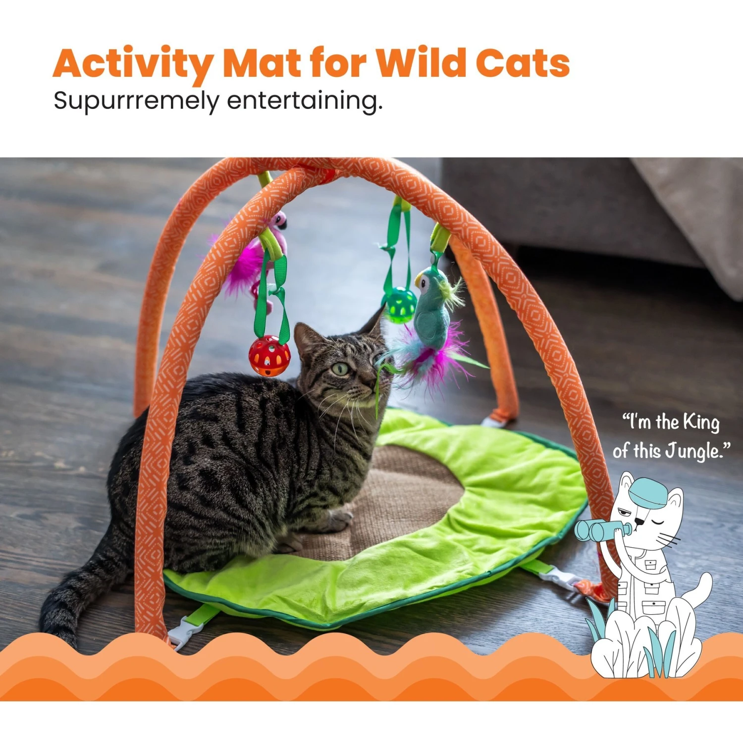 Catstages Jungle Mat Cat Activity Play Mat Cat Toy With Catnip 4 Catstages Jungle Mat Cat Activity Play Mat Cat Toy With Catnip - Image 2