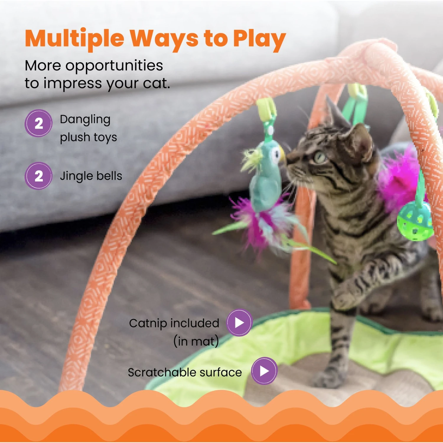 Catstages Jungle Mat Cat Activity Play Mat Cat Toy With Catnip 5 Catstages Jungle Mat Cat Activity Play Mat Cat Toy With Catnip - Image 3