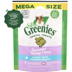Feline Greenies Adult Natural Dental Care Cat Treat, Succulent Shrimp Flavor