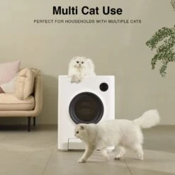 INSTACHEW PURRCLEAN Smart WiFi Enabled Covered Automatic Self-Cleaning Cat Litter Box, White -Pawfect Care 371228 PT4. AC SS1800 V1660515356