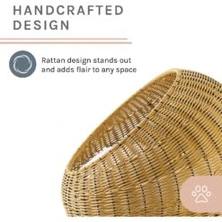 Sam's Pets Nala Wicker Cat Bed, Brown -Pawfect Care 373519 PT2. AC SS1800 V1647637921