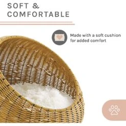 Sam's Pets Nala Wicker Cat Bed, Brown -Pawfect Care 373519 PT4. AC SS1800 V1647640301