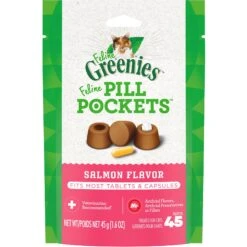 Greenies Pill Pockets Feline Natural Salmon Flavor Soft Adult Cat Treats