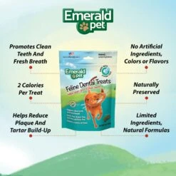 Emerald Pet Feline Dental Treats With Ocean Fish Cat Treats -Pawfect Care 50631 PT4. AC SS1800 V1667597604