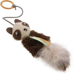 Petlinks HappyNip Sneaky Swinger Bouncy Dangle Plush Raccoon Cat Toy, Brown, Medium -Pawfect Care 531622 PT2. AC SS1800 V1657658627