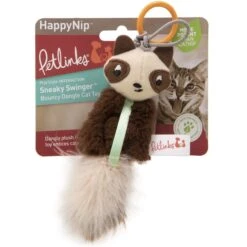 Petlinks HappyNip Sneaky Swinger Bouncy Dangle Plush Raccoon Cat Toy, Brown, Medium -Pawfect Care 531622 PT4. AC SS1800 V1657658627