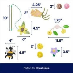 Frisco Spring Plush, Teaser, Ball & Tunnel Variety Pack Cat Toy With Catnip, 10 Count -Pawfect Care 541590 PT2. AC SS1800 V1672936931