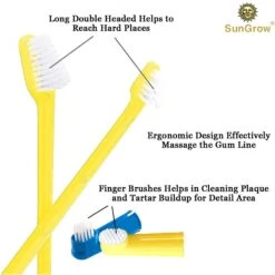 SunGrow Dog & Cat Stick & Finger Toothbrush Kit, Dental Care For Your Pets, Suitable For Ferrets, 3 Count -Pawfect Care 541622 PT4. AC SS1800 V1652982116