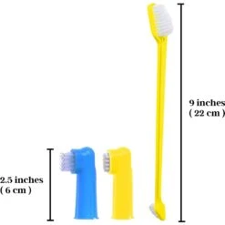 SunGrow Dog & Cat Stick & Finger Toothbrush Kit, Dental Care For Your Pets, Suitable For Ferrets, 3 Count -Pawfect Care 541622 PT6. AC SS1800 V1670425388