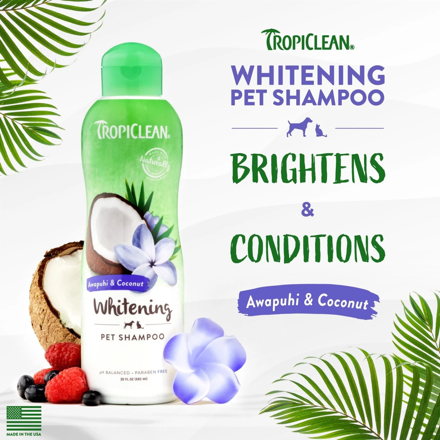TropiClean Whitening Awapuhi & Coconut Shampoo 4 TropiClean Whitening Awapuhi & Coconut Shampoo - Image 2
