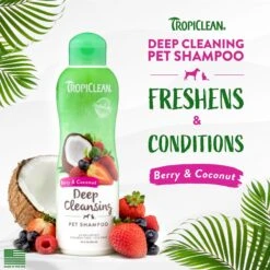TropiClean Deep Cleaning Berry & Coconut Dog & Cat Shampoo -Pawfect Care 55616 PT2. AC SS1800 V1684415731