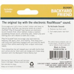 OurPets Backyard Squeaking Bunny Cat Toy -Pawfect Care 55742 PT3. AC SS1800 V1526316433