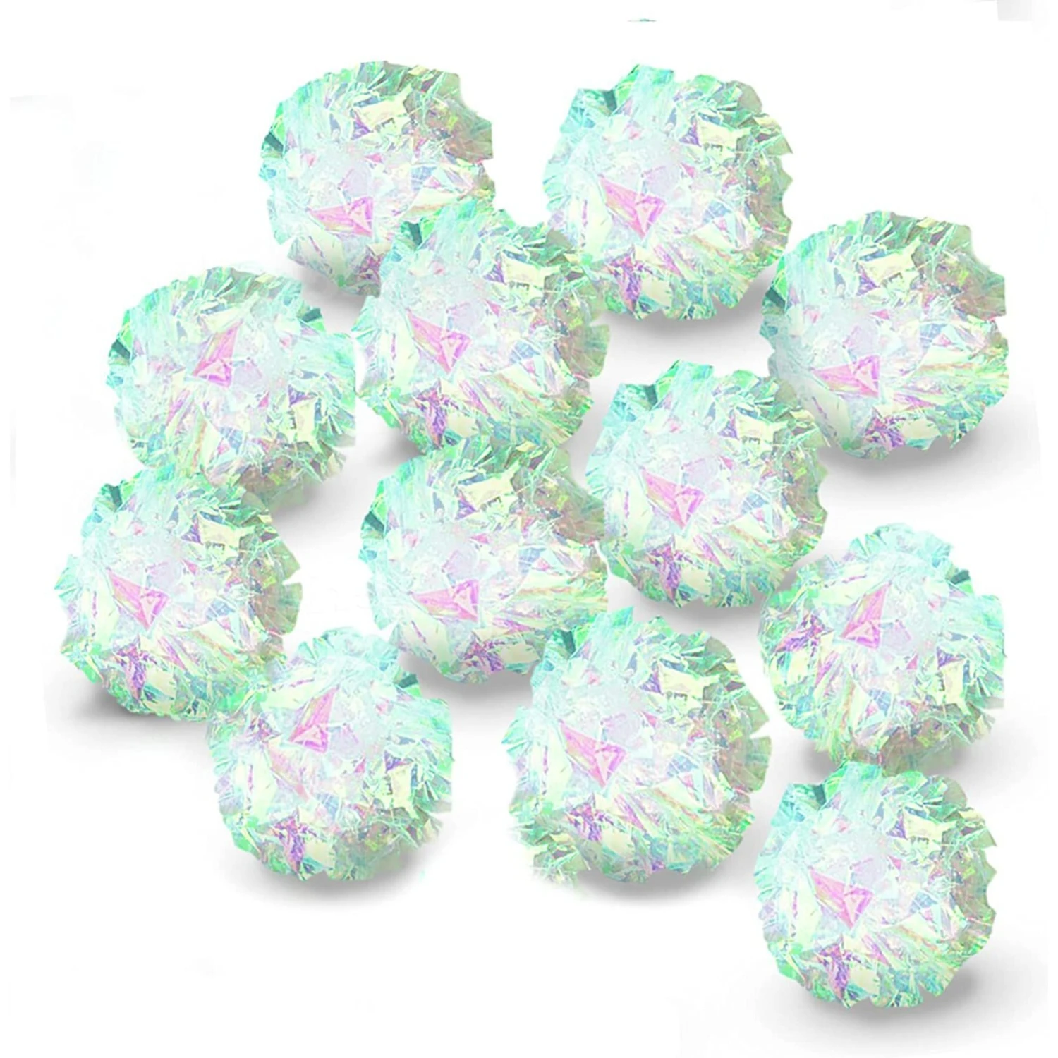 SunGrow Entertainment Clear Mylar Indoor Cat & Ferret Crinkle Balls & Chase Toy, 2-in, 12 Count 4 SunGrow Entertainment Clear Mylar Indoor Cat & Ferret Crinkle Balls & Chase Toy, 2-in, 12 Count - Image 2