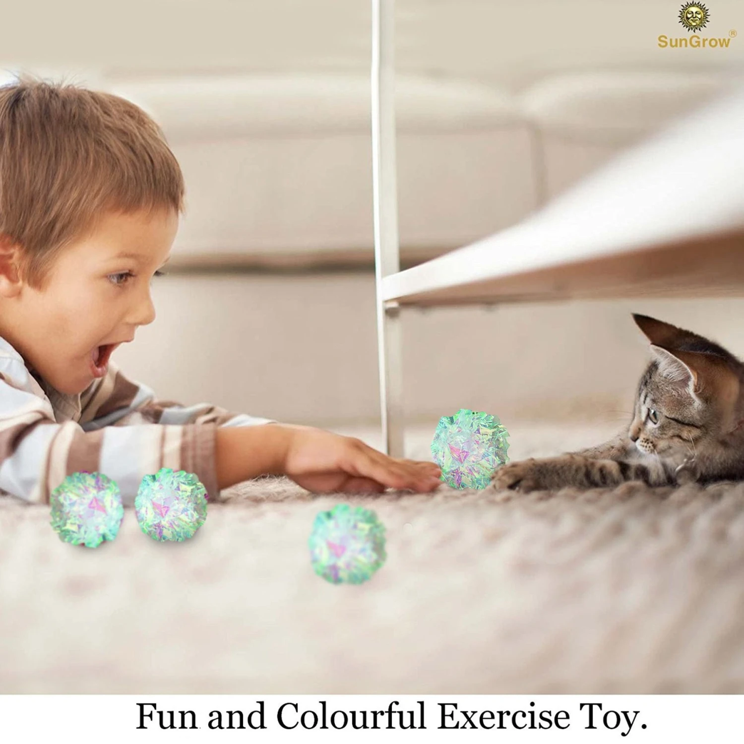 SunGrow Entertainment Clear Mylar Indoor Cat & Ferret Crinkle Balls & Chase Toy, 2-in, 12 Count 7 SunGrow Entertainment Clear Mylar Indoor Cat & Ferret Crinkle Balls & Chase Toy, 2-in, 12 Count - Image 5