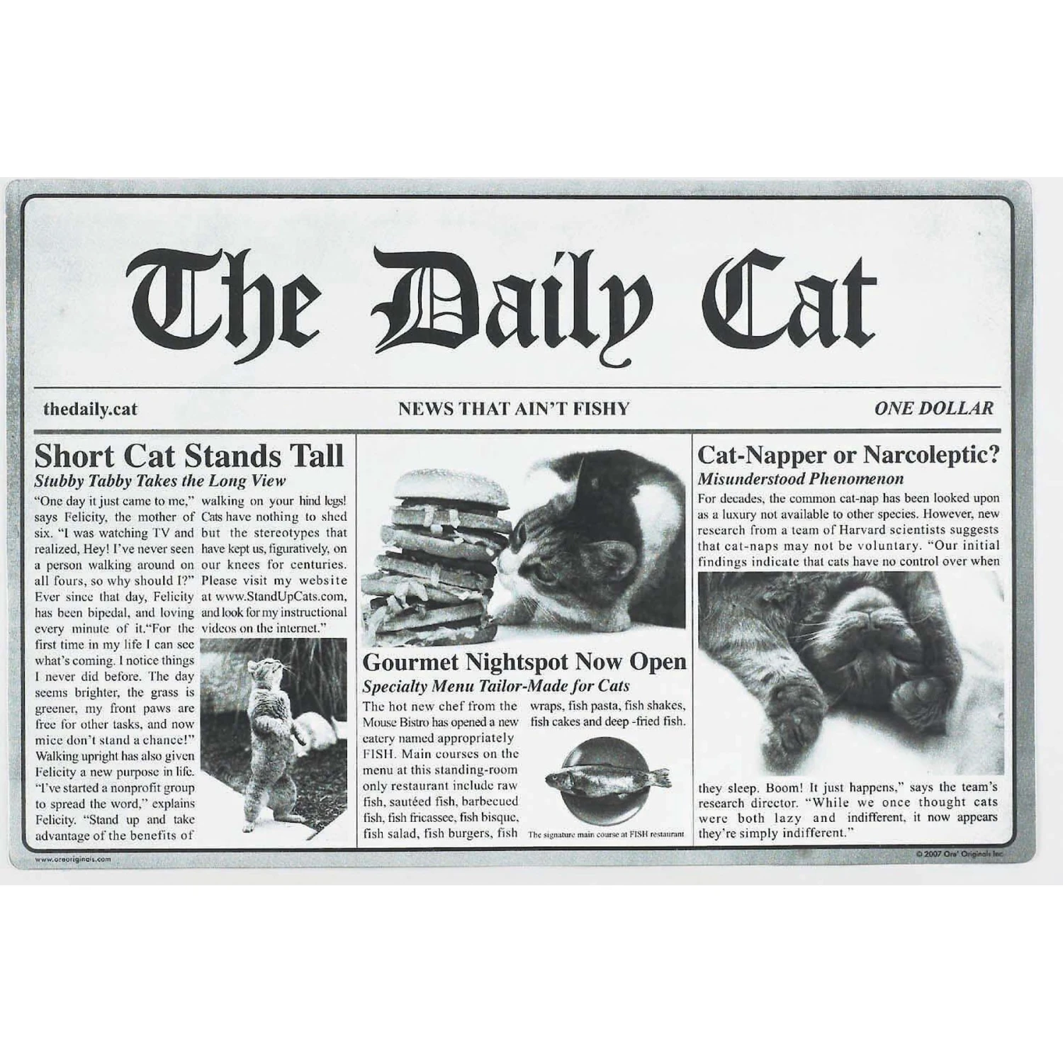 ORE Pet The Daily Cat Placemat 3 ORE Pet The Daily Cat Placemat