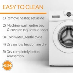 K&H Pet Products Thermo-Pet Nest Covered Indoor Heated Cat Bed House, Gray, Small -Pawfect Care 614006 PT5. AC SS1800 V1662587181