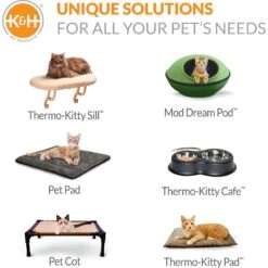 K&H Pet Products Thermo-Kitty Bed Indoor Heated Cat Bed -Pawfect Care 61594 PT8. AC SS1800 V1692212253