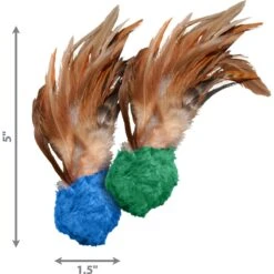KONG Naturals Crinkle Ball With Feathers Cat Toy, Color Varies -Pawfect Care 62878 PT2. AC SS1800 V1603133807