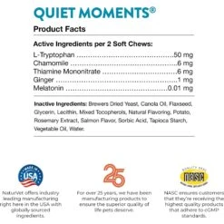 NaturVet Quiet Moments Soft Chews Calming Supplement For Cats -Pawfect Care 63788 PT7. AC SS1800 V1698695698