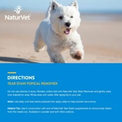 NaturVet Tear Stain Remover Dog & Cat Liquid Topical Formula -Pawfect Care 63824 PT6. AC SS1800 V1698696068