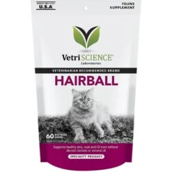 VetriScience Hairball Chicken Liver Flavored Soft Chews Hairball Control Supplement For Cats & Amazonia Bath Hairball Control Cat Shampoo, 16.9-oz Bottle -Pawfect Care 647014 PT1. AC SS1800 V1664558692