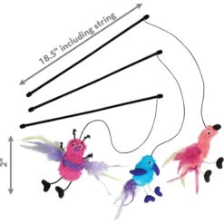 KONG Active Feather Teaser Cat Toy, Color Varies -Pawfect Care 66578 PT2. AC SS1800 V1603135292
