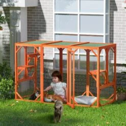 Coziwow Outdoor Wooden Cat Cage Playpen -Pawfect Care 666030 PT2. AC SS1800 V1668457362