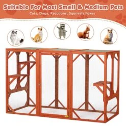 Coziwow Outdoor Wooden Cat Cage Playpen -Pawfect Care 666030 PT8. AC SS1800 V1668457361
