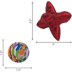 KONG Active Jacks Cat Toy, 3 Pack, Red -Pawfect Care 666350 PT1. AC SS1800 V1666386085