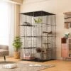 Coziwow DIY 4-Door Large Cat Cage Playpen, Black, 72-in -Pawfect Care 677126 MAIN. AC SS1800 V1680111489