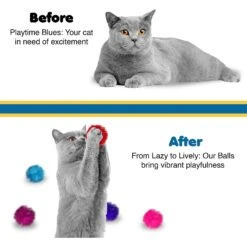 SunGrow Cat Pom Pom Balls For Indoor, Interactive Fetch & Play Toy For Arts & Crafts -Pawfect Care 679590 PT3. AC SS1800 V1680882131