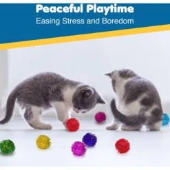 SunGrow Cat Pom Pom Balls For Indoor, Interactive Fetch & Play Toy For Arts & Crafts -Pawfect Care 679590 PT5. AC SS1800 V1680895471