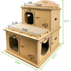 Petique Feline Villa Cat House, Tan -Pawfect Care 688390 PT5. AC SS1800 V1666652041